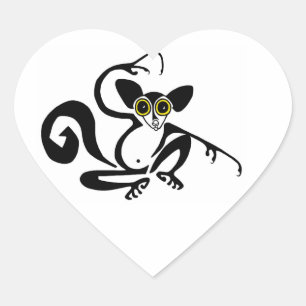 Pegatina En Forma De Corazón Vida silvestre - Amo AYE-AYES - Primado - Madagasc