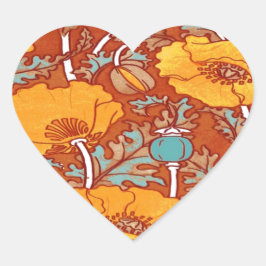 Pegatina En Forma De Corazón Viñage Poppy