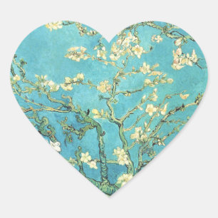 Pegatina En Forma De Corazón Vincent van Gogh Blossomong Almond Tree