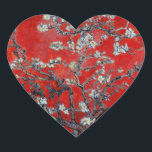 Pegatina En Forma De Corazón Vincent van Gogh Branks con flores de almendra<br><div class="desc">Vincent van Gogh Brands con Almond Blossom aún el impresionismo de la vida pintando muy asiático en rojo : floral buen arte post impresionista</div>
