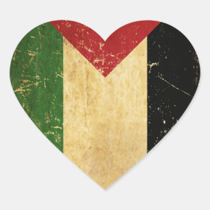 Pegatina En Forma De Corazón Vintage de la bandera palestina
