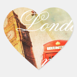 Pegatina En Forma De Corazón Vintage de Londres