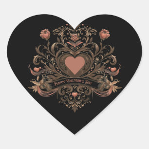Pegatina En Forma De Corazón Vintage, El día de San Valentín victoriano