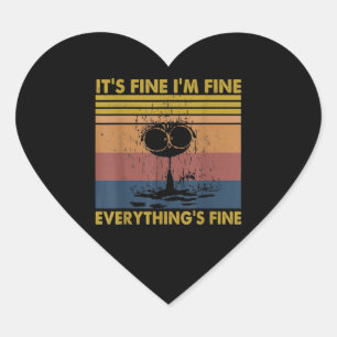 Pegatina En Forma De Corazón Vintage Es Fina Estoy Todo Bien Gato Fundido