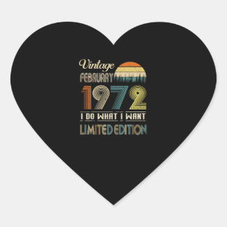 Pegatina En Forma De Corazón Vintage Febrero 1972 Hago Lo Que Quiero Limitado