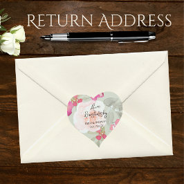 Pegatina En Forma De Corazón Vintage Floral acuarela Chica rosa ducha de bebé