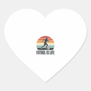 Pegatina En Forma De Corazón Vintage Futbol Es Vida Diseño De Camiseta De Jugad