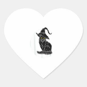Pegatina En Forma De Corazón Vintage Halloween Da miedo Gorra de bruja negra Mo