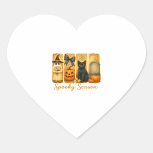 Pegatina En Forma De Corazón Vintage Halloween Spooky Season, lindo fantasma fl