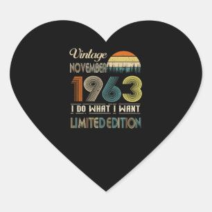 Pegatina En Forma De Corazón Vintage Noviembre 1963 What I Want Limited Edition