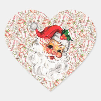 Pegatina En Forma De Corazón Vintage Santa Sticker Sheets