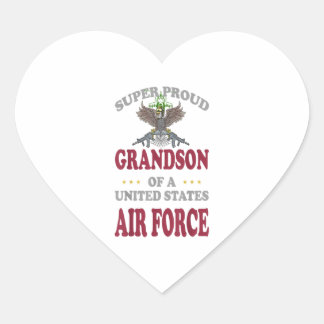 Pegatina En Forma De Corazón Vintage Super Proud Grandson Of United States Gift