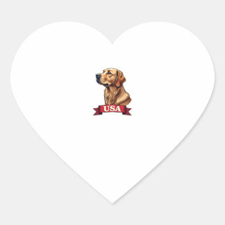 Pegatina En Forma De Corazón Vintage USA Golden Retriever Engraving Shirt