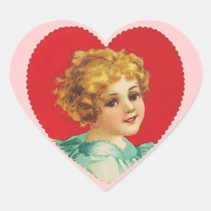 Pegatina En Forma De Corazón Vintage Valentine Heart