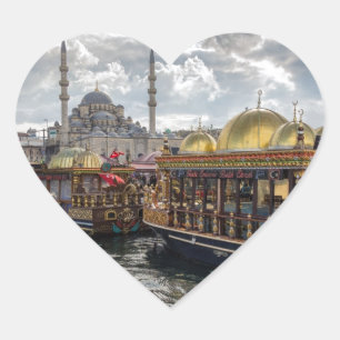 Pegatina En Forma De Corazón Vista a Estambul (Turquía)