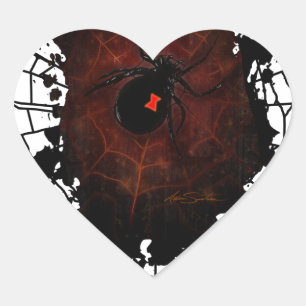 Pegatina En Forma De Corazón Viuda negra (diseño de firma)