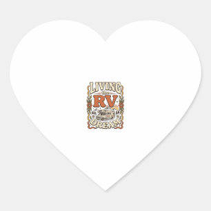 Pegatina En Forma De Corazón Viviendo el sueño de la RV Diseño de camiseta de c