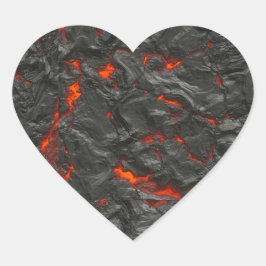 Pegatina En Forma De Corazón Volcán lava de los molten negro y rojo