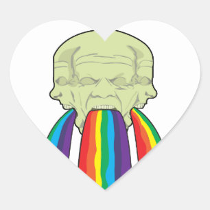 Pegatina En Forma De Corazón Vómito arcoiris de DOOM!!