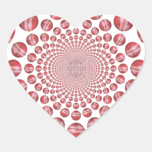 Pegatina En Forma De Corazón Vórtice Carmesí: Arte de Pelota de Cricket Roja He