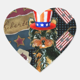 PEGATINA EN FORMA DE CORAZÓN VOTA POR YORKIE POO