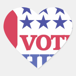 Pegatina En Forma De Corazón votar por hillary