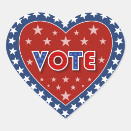 Pegatina En Forma De Corazón Voto patriótico