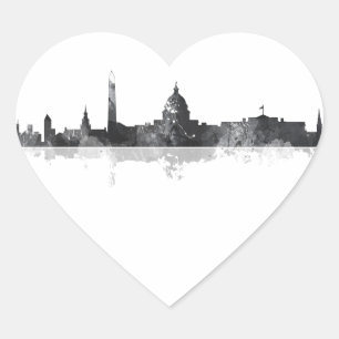 PEGATINA EN FORMA DE CORAZÓN WASHINGTON DC SKYLINE