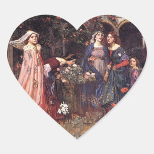 Pegatina En Forma De Corazón Waterhouse: El jardín encantado
