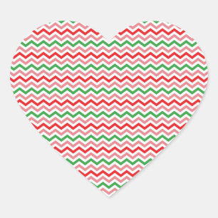 Pegatina En Forma De Corazón Watermelon Summer Zigzag Stripes Pattern-56209