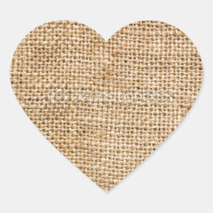 Pegatina En Forma De Corazón Weathered Burlap