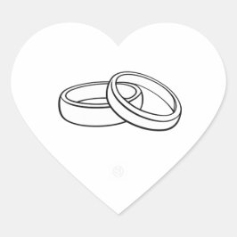 Pegatina En Forma De Corazón Wedding Envelope Sticker | Elegant Rings Heart