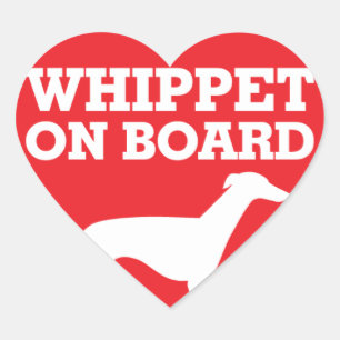 Pegatina En Forma De Corazón Whippet a bordo