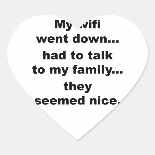 PEGATINA EN FORMA DE CORAZÓN ¡WIFI ABAJO! (Anverso)