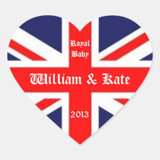 Pegatina En Forma De Corazón William & Kate/Royal Baby Union Jack