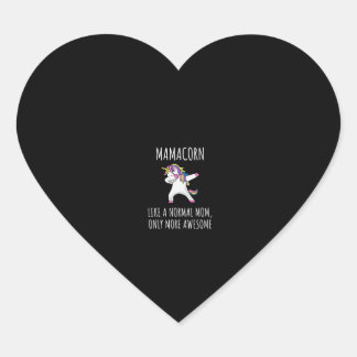 Pegatina En Forma De Corazón Womens Mamacorn Like A Mom Only Awesome Dabbing Un