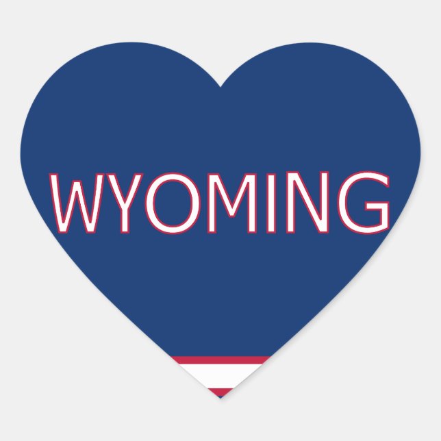 Pegatina En Forma De Corazón Wyoming (Anverso)