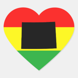 Pegatina En Forma De Corazón Wyoming con colores rastas
