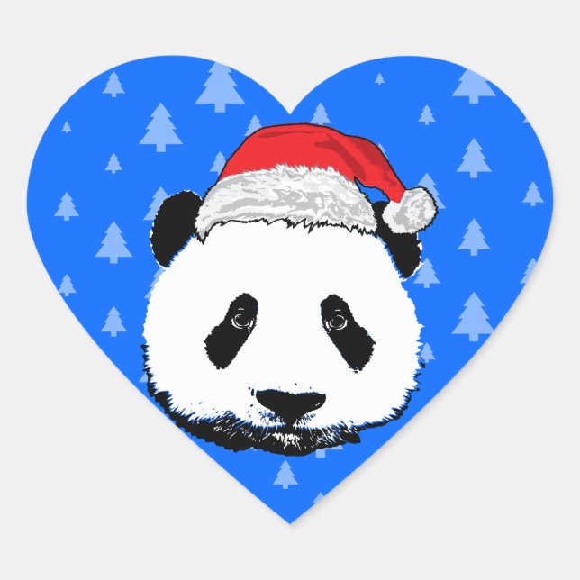 Pegatina En Forma De Corazón X-Mas Panda (Anverso)
