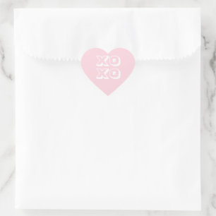 Pegatina En Forma De Corazón XO XO blanco rosado moderno negrita tipografía ado