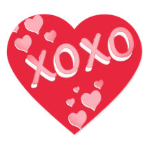 XOXO Corazones Rosados Rojo Día de San Valentín