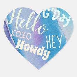 Pegatina En Forma De Corazón XOXO Hello Hey