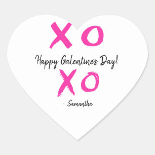 Pegatina En Forma De Corazón XOXO Personalizado Feliz Día de Galentine