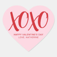 XOXO personalizado rojo rosa moderno lindo el día