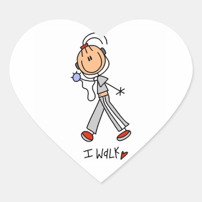 Pegatina En Forma De Corazón Yo Camino (Anverso)