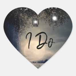 Pegatina En Forma De Corazón Yo sí enciendo farolillos en el Boda de la luna de