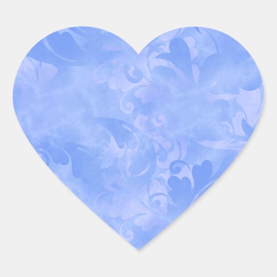 Pegatina En Forma De Corazón Zafiro sutil del azul del invierno de la