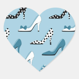 Pegatina En Forma De Corazón Zapatos azules de tacón alto