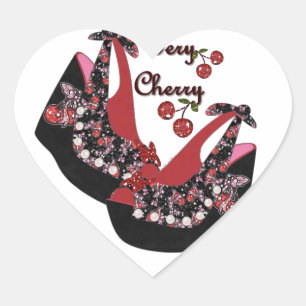 Pegatina En Forma De Corazón Zapatos RAB Rockabilly Muy Cereza