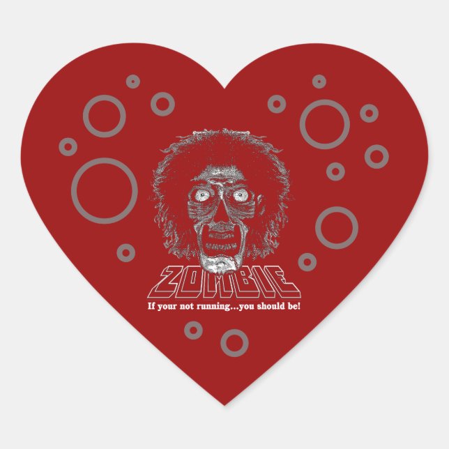 Pegatina En Forma De Corazón Zombie Heart (Anverso)